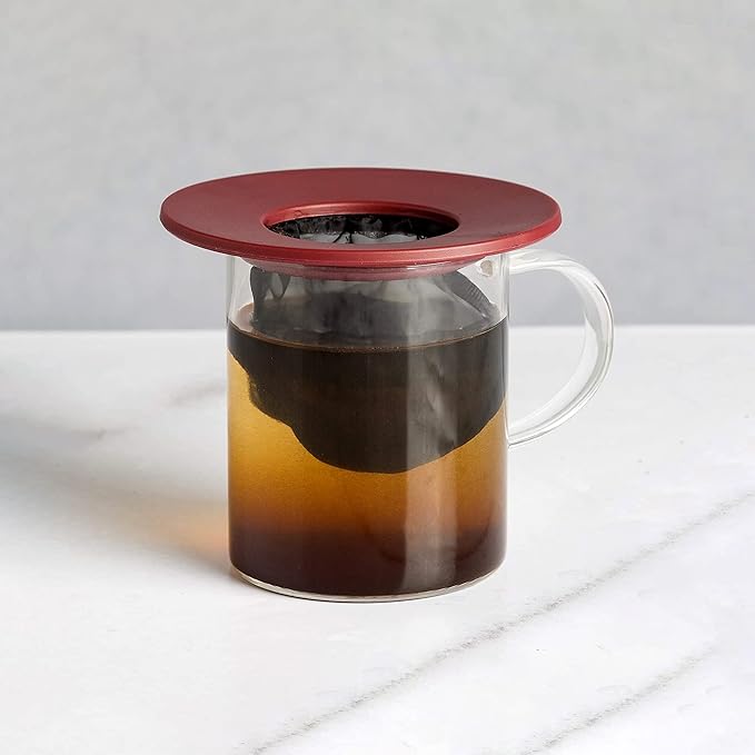Primula Brew Buddy Portable Pour Over, Reusable Fine Mesh Filter, Dishwasher Safe, Single Serve Coffee or Tea at Any Strength, Ideal for Travel or Camping, Red, 2-Pack (Pack of 6)
