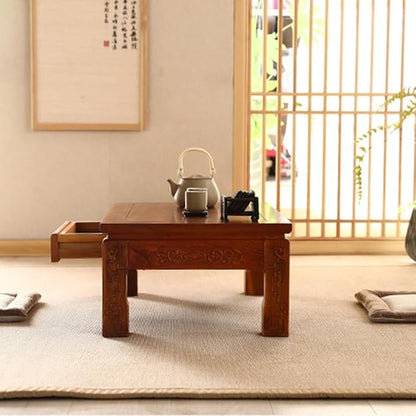 Antique Coffee Table, Japanese Style Low Wooden Table Tea Table - Image 5
