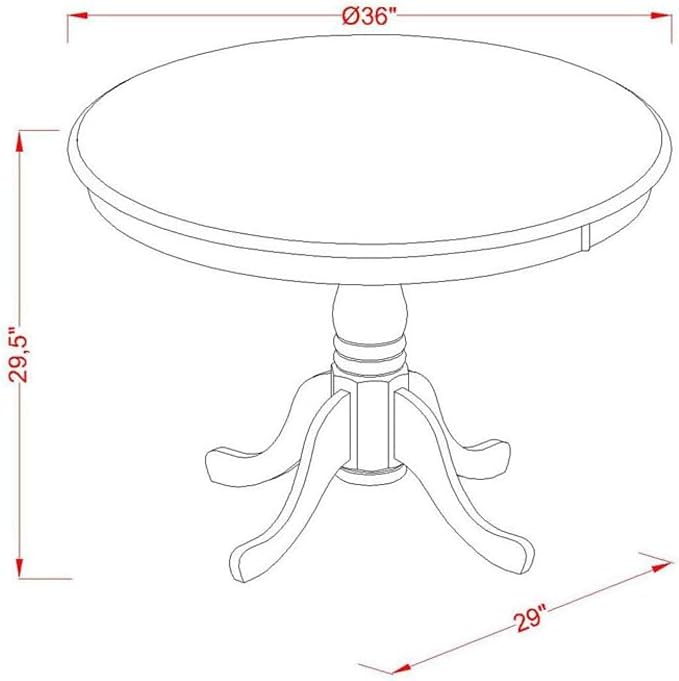 East West Furniture AMT-ABC-TP Antique Modern Kitchen Table - Image 3