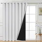 Yakamok Greyish White Blackout Patio Door Curtain Panels W100 x L84, 1 Panel | by Yakamok