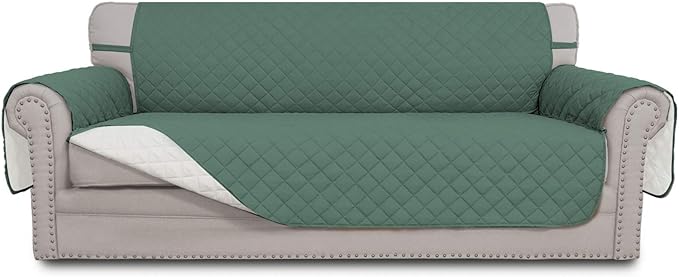 Easy-Going Reversible Couch Cover, 4 Seater Sofa, XX-Large Sofa, Cyan/Ivory | by Easy-Going