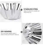 12 Pcs Stainless Steel Tart Pans - Non-Stick Flower Cookie Cutters Mold for Baking - Flower and Round Muffin Cups - Cupcake Mold for Kitchen