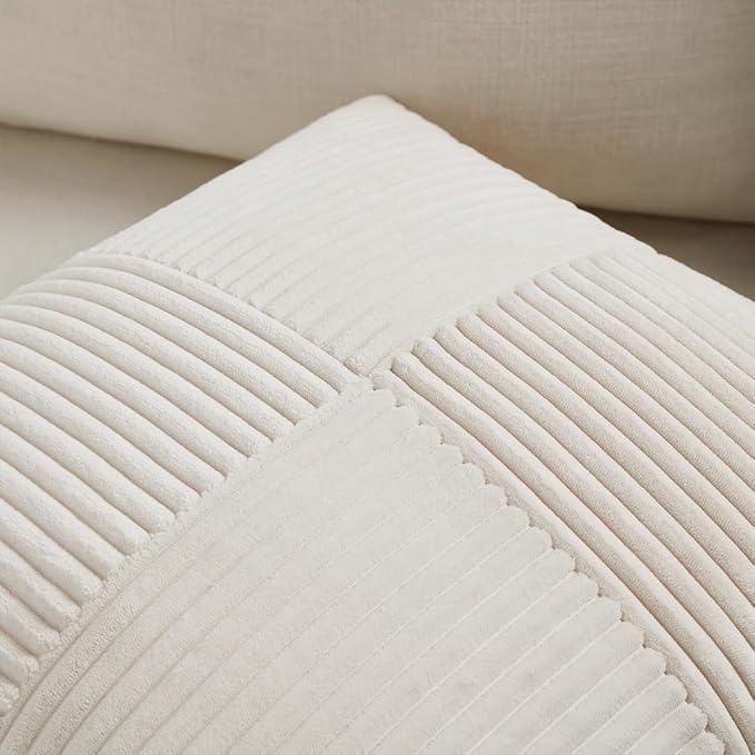 Fancy Homi 2 Packs Cream Decorative Throw Pillow Covers 16x16 Inch - Image 3