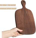Muso Wood Small Cutting Board with Handle, Walnut Wooden Chopping Boards for Bread, Vegetables & Fruits, Dinner Cheese Board with Hole(15.2x7.3 Inches)