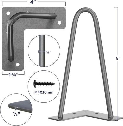 SMARTSTANDARD 8 Inch Heavy Duty Hairpin Furniture Legs, Metal Home DIY Projects - Image 2