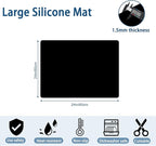 24"x24"(60cmx60cm) Silicone Mat for Kitchen Counter, Heat Resistant Non-Slip Countertop Protector, Waterproof Silicone Craft Mat for Kitchen Island, Semitransparent