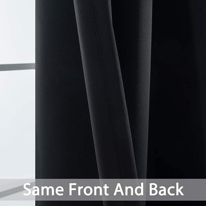 Yakamok Room Darkening Curtains 52x108 inch Length Black-Living Room | 2 panels - Image 5
