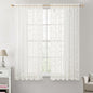 MIULEE Ivory Sheer Curtains 2 Panels Embroidered Leaf Patterned, W52 x L54 | by MIULEE