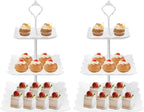 Coitak Plastic Cupcake Stands, 3 Tier Cupcake Stand, Dessert Tower Tray for Tea Party, Baby Shower and Wedding (2 Pack)