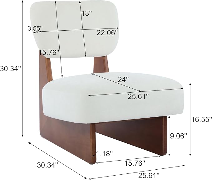 GDFStudio Upholstered Armless Accent Chairs Set of 2 Modern Side Chair - Image 2