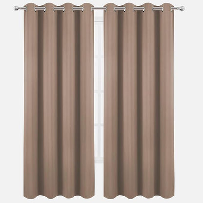 Blackout Curtains 52 x 120 Inch Long Cappuccino Curtains Set of 2 Panels Room - Image 2