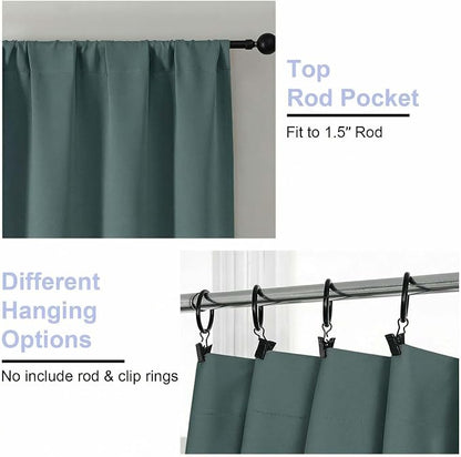 Simplebrand Ava Dark Green Blackout Curtains - Image 4