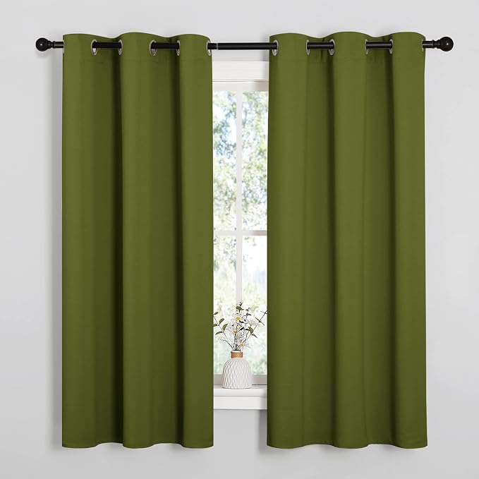 NICETOWN Olive Green Blackout Curtains 68 inches Length by NICETOWN