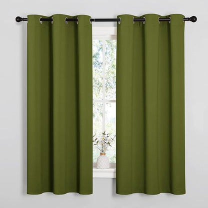 NICETOWN Olive Green Blackout Curtains 40 inches Length by NICETOWN