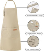 Tosewever Art Aprons for Women Painting Pottery Baking, Mens Buckle Straps Kitchen Apron with Pockets for Chef Cooking