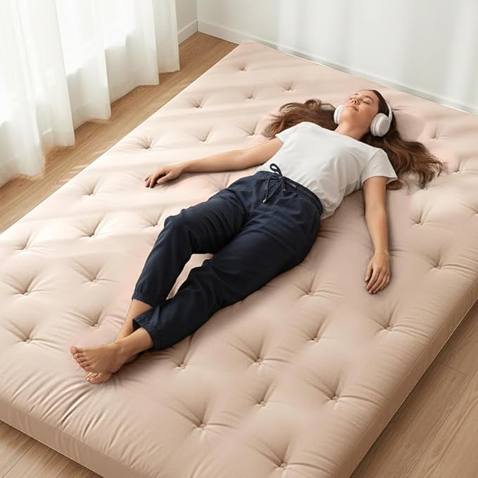 ZonLi Japanese Floor Futon Mattress Full Size 75"x 54", 100% Cotton Cover 4'' by Zonli