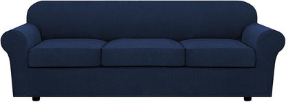 4 Piece Stretch Sofa Covers for 3 Cushion Couch Covers Furniture Slipcovers for by HVERSAILTEX