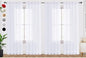 SpaceDresser Optical White Sheer Curtains 4 Panels Rod Pocket Semi-Sheer by SpaceDresser