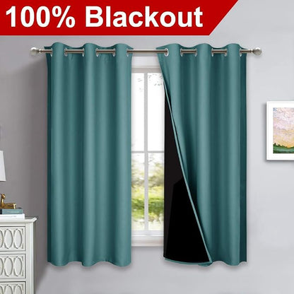 NICETOWN 100% Blackout Short Curtains - Image 2