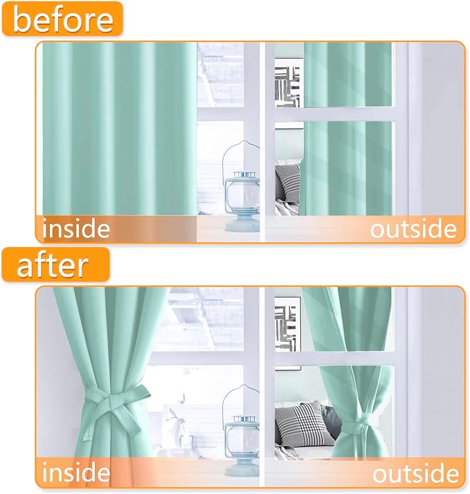 Blackout Curtains for Bedroom, 2 Drape Panels, 42 x 54 Inch | Thermal Insulated - Image 5