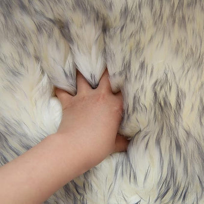 HUAHOO Premium Genuine Sheepskin Rug White Grey Real Australia Sheepskin - Image 7