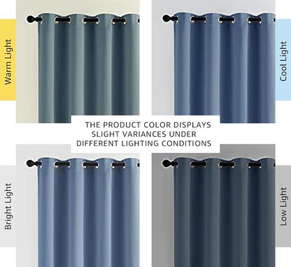 NICETOWN Stone Blue Blackout Curtains - Image 2