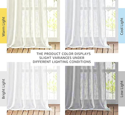 NICETOWN White Sheer 108 inch Curtains, Rod Pocket & Back Tab Semi Linen Sheer - Image 3