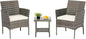 FDW | 3-Piece Patio Furniture Set | Gray & Khaki | Outdoor Wicker Furniture by FDW