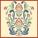 Rosemaling Pattern 18 Stencil Template 8.2" x 9.7" for Painting, Furniture & Folk Art – Reusable Mylar Stencil for DIY Crafts, Walls & Decor Projects – The Artful Stencil