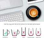 BESTINNKITS Smart Coffee Cup Warmer Set, Auto On/Off Gravity-induction Mug Office Desk Use, Candle Wax Cup Warmer Heating Plate (Up To 131F/55C), 14oz