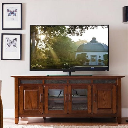Leick Home 89360 Rustic Oak TV Stand - Image 10