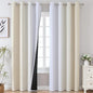 Beige and Greyish White Ombre Blackout Curtains Living Room 108 Inches Long | by ESTELARTEXTILER