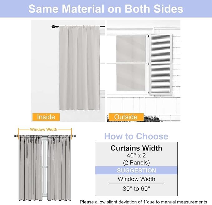 Simplebrand Ava Natural Short Blackout Curtains - Image 8