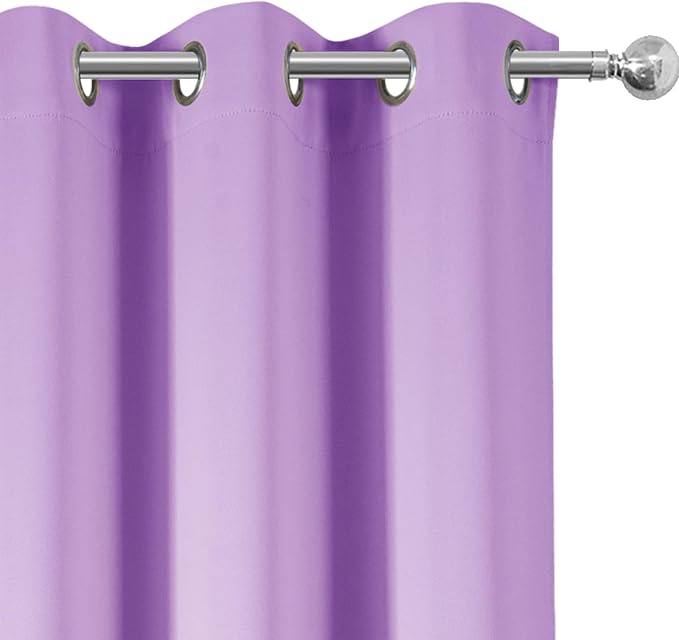 Blackout Curtains 52 x 120 Inch Long Lavender Curtains Set of 2 Panels Room - Image 6
