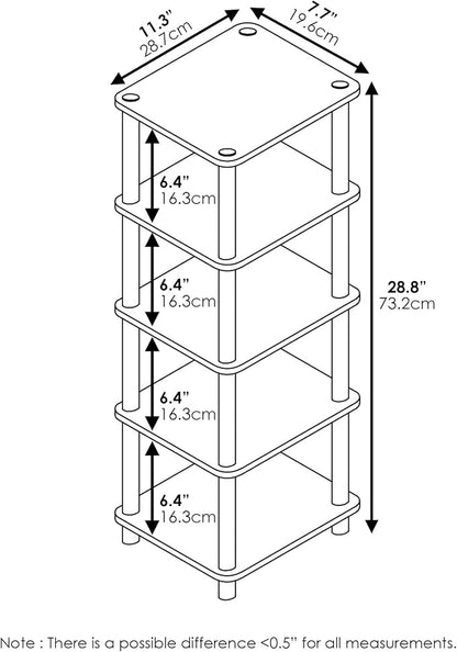 Furinno LACi 4-Bins System Rack, 11.3 x 28.8 Inch, Espresso/Black - Image 3