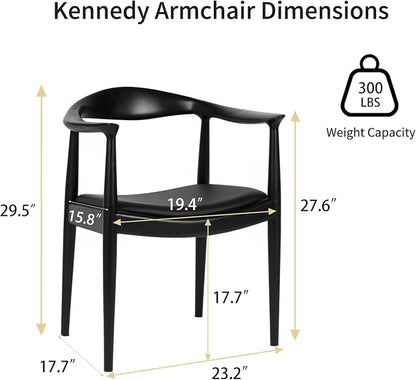 Kennedy Armchair, Mid Century Modern Dining Chair, PU Upholstered Kennedy Chair - Image 3