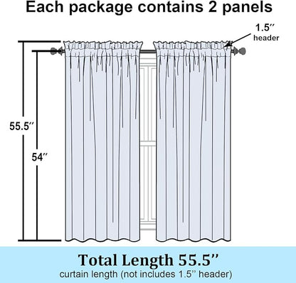 Simplebrand Rod Pocket Top Solid Voile Sheer Curtains - Image 8