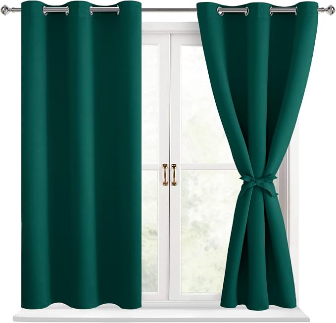 Blackout Curtains for Bedroom, Hunter Green, 38 x 54 Inch, 2 Panels | Light - Image 8