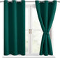 Short Blackout Curtains for Bedroom, Hunter Green, 38 x 45 Inch | Thermal by Hiasan