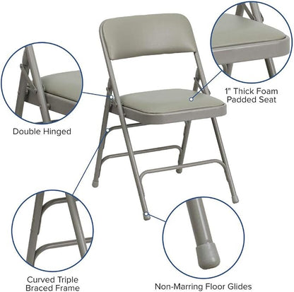 Flash Furniture 4 Pack HERCULES Series Curved Triple Braced & Double Hinged - Image 4