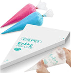 18 Inch Thick Disposable Piping Bags, 100PCS Anti Burst Pastry Bags for Cake Decorating Cream Frosting and Baking Supplies, Tipless Piping