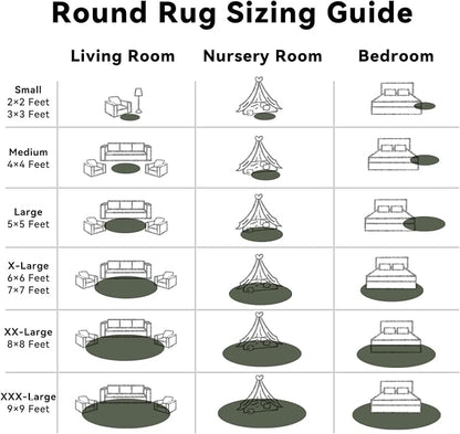 OLANLY Olive Green Round Rugs for Bedroom - Image 8