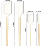 Wooden Handle Silicone Rubber Spatula Set for Kitchen Baking, Cooking, and Mixing High Heat Resistant Non Stick Dishwasher Safe BPA-Free Black+blue Set of 2 (Wooden Handle Spatula 4Piece)