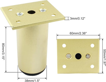 Set of 4 Aluminum Alloy Furniture Legs 3 Inch Height, 1.5 Inch Diameter - Image 2