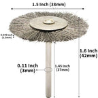20PCS T-shaped Wire Brushes - Metal Rust Removal, Polishing, Cleaning - 38mm Diameter, 3mm Shaft - Removes Burrs, Dust, and Oxide Layer - Handles Rough Surfaces - Designed for Industrial and DIY Use