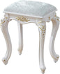 Vintage Vanity Stool, Rectangular & Round Makeup Stool, 17 Inch Sitting Height by Unknown