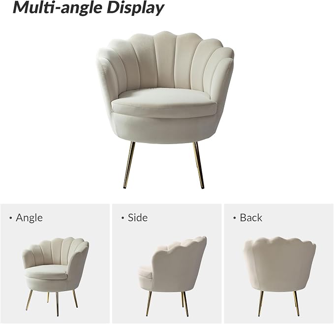 HULALA HOME Modern Velvet Accent Chairs Set of 2 - Image 3