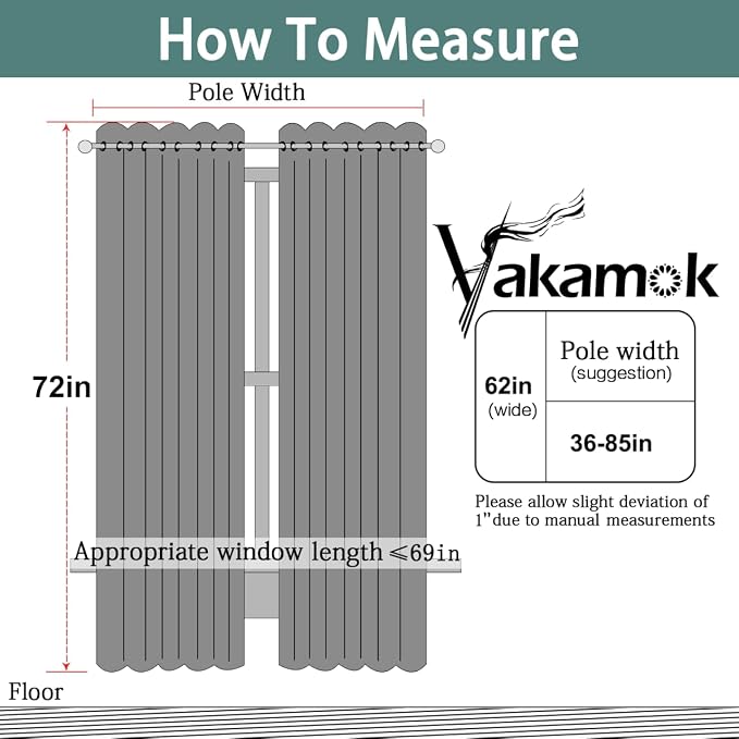 Yakamok Room Darkening Curtains 62x72 inch Length Beige-Living Room | 2 panels - Image 7