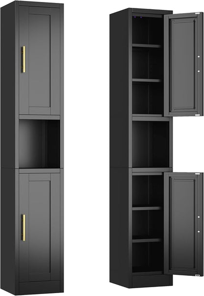Ckzbx Tall Narrow Storage Cabinet 66.93" H Tall Bathroom Cabinets Metal Pantry by Ckzbx