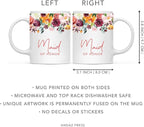 Andaz Press 11oz. Wedding Ceramic Coffee Tea Mug Gift, Fall Autumn Burgundy Orange Peach Flowers Roses Florals, Maid of Honor, 1-Pack, Includes Gift Box